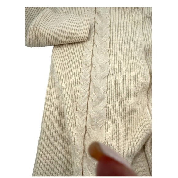 Magaschoni NEW Ivory Cable Knit Open Front Long Cardigan Incredibly Soft Size M - Picture 12 of 15